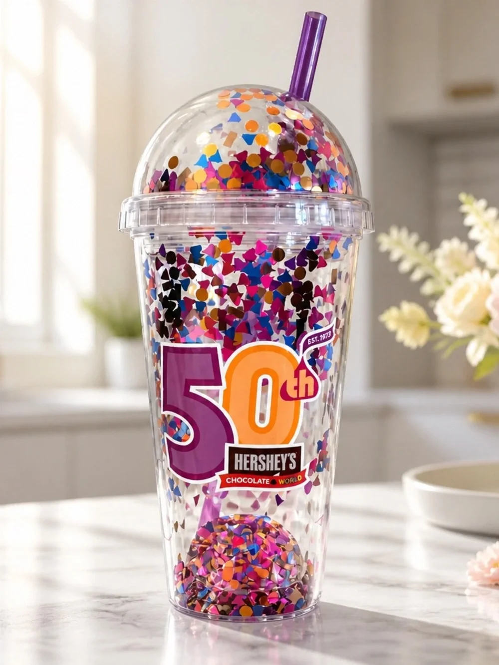 NWT Hershey Chocolate World Limited Edition 50th Anniversary Tumbler Sparkle Cup